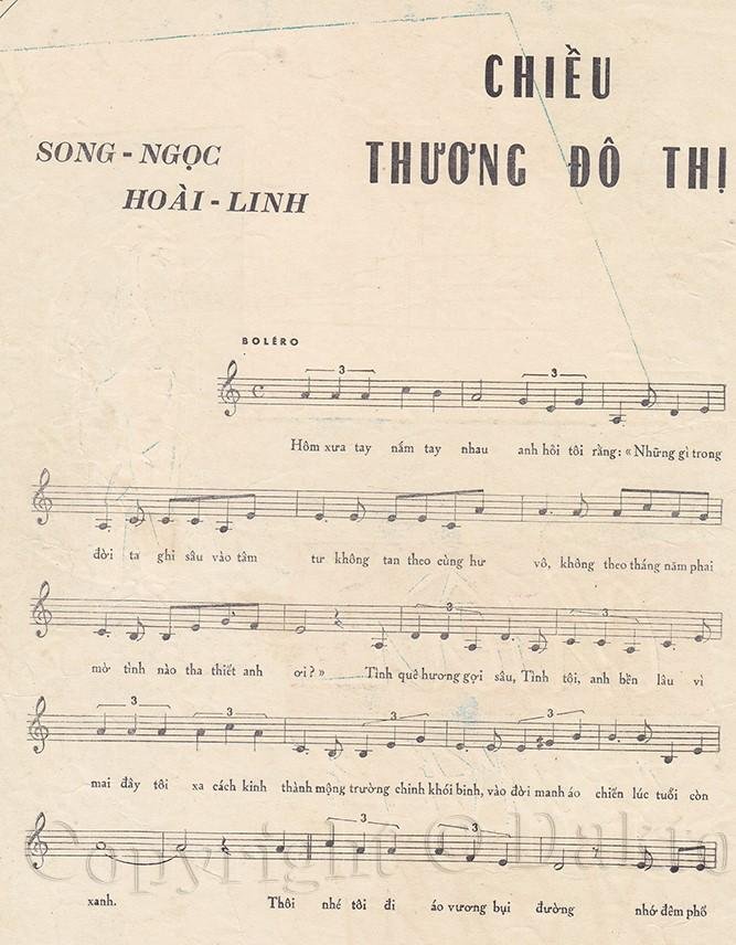 Sheet nhạc Chiều Thương Đô Thị